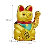 thumbnail of Relaxdays Winkekatze XXL Maneki Neko, batteriebetriebene winkende Pfote, Glücksbringer für Reichtum, Erfolg, 48 cm, gold