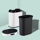 thumbnail of Relaxdays Mülleimer Wandmontage, 5 Liter, Einhängen oder Kleben, Inneneimer, Küchenabfalleimer, Badmülleimer, weiß