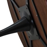 thumbnail of Esstisch rund Braun Eiche 120x120x75  mit Bootskante, Patchwork Tischplatte aus MDF mit Holzoptik, Metallgestell stabil