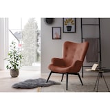 thumbnail of SalesFever Polstersessel | Bezug Strukturstoff | Gestell Metall schwarz | B 80 x T 99 x H 92 cm | kupfer