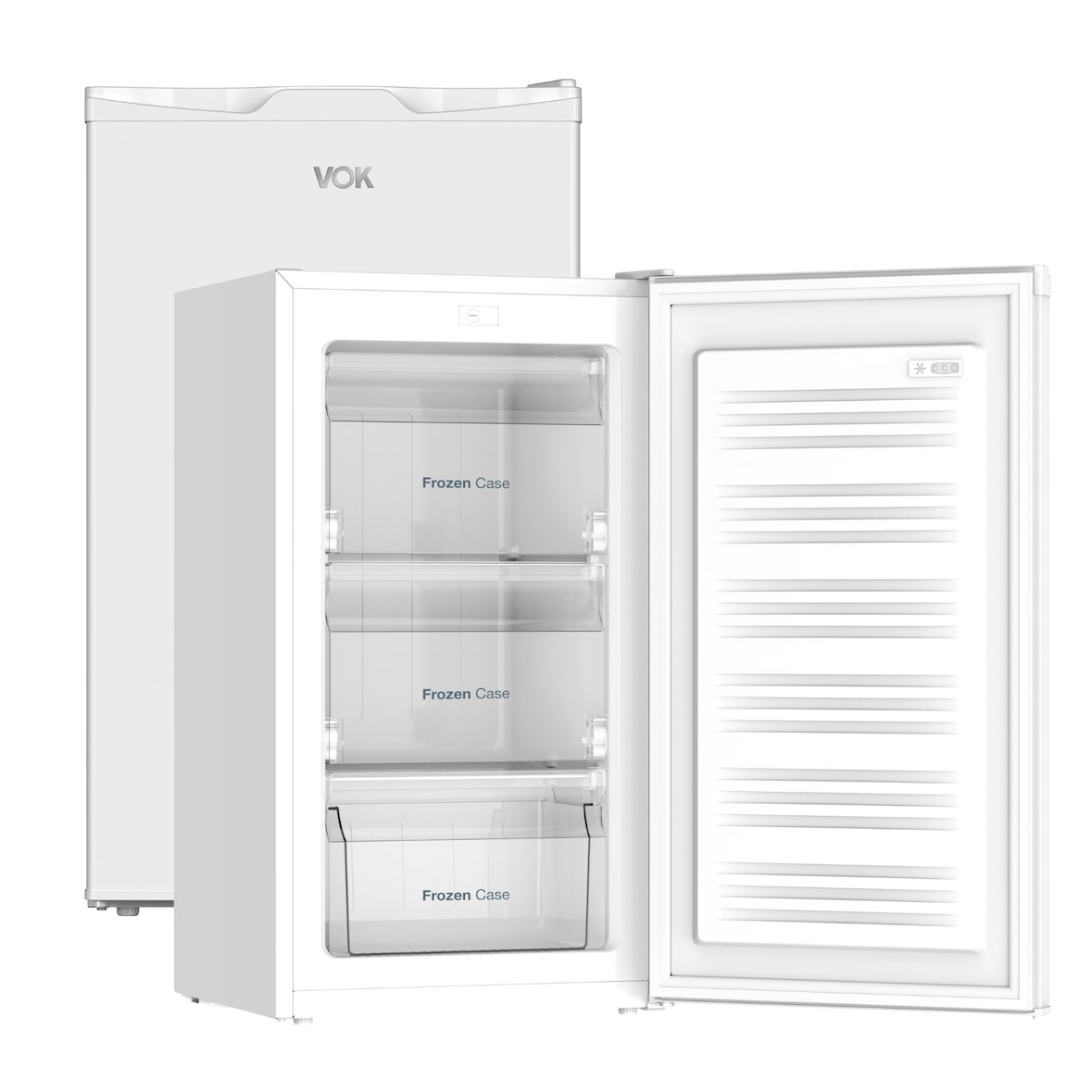 VOK Congelador Vertical Una Puerta de 63 L - Alto 82,5 Cm, Puerta reversible, Blanco