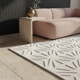 thumbnail of Küchenteppich Skulptural Robust Waschbar Strapazierfähig Terrasse Garten Creme 240x340 cm OEKO-TEX Gekettelt – ORTLER von Kadima Design