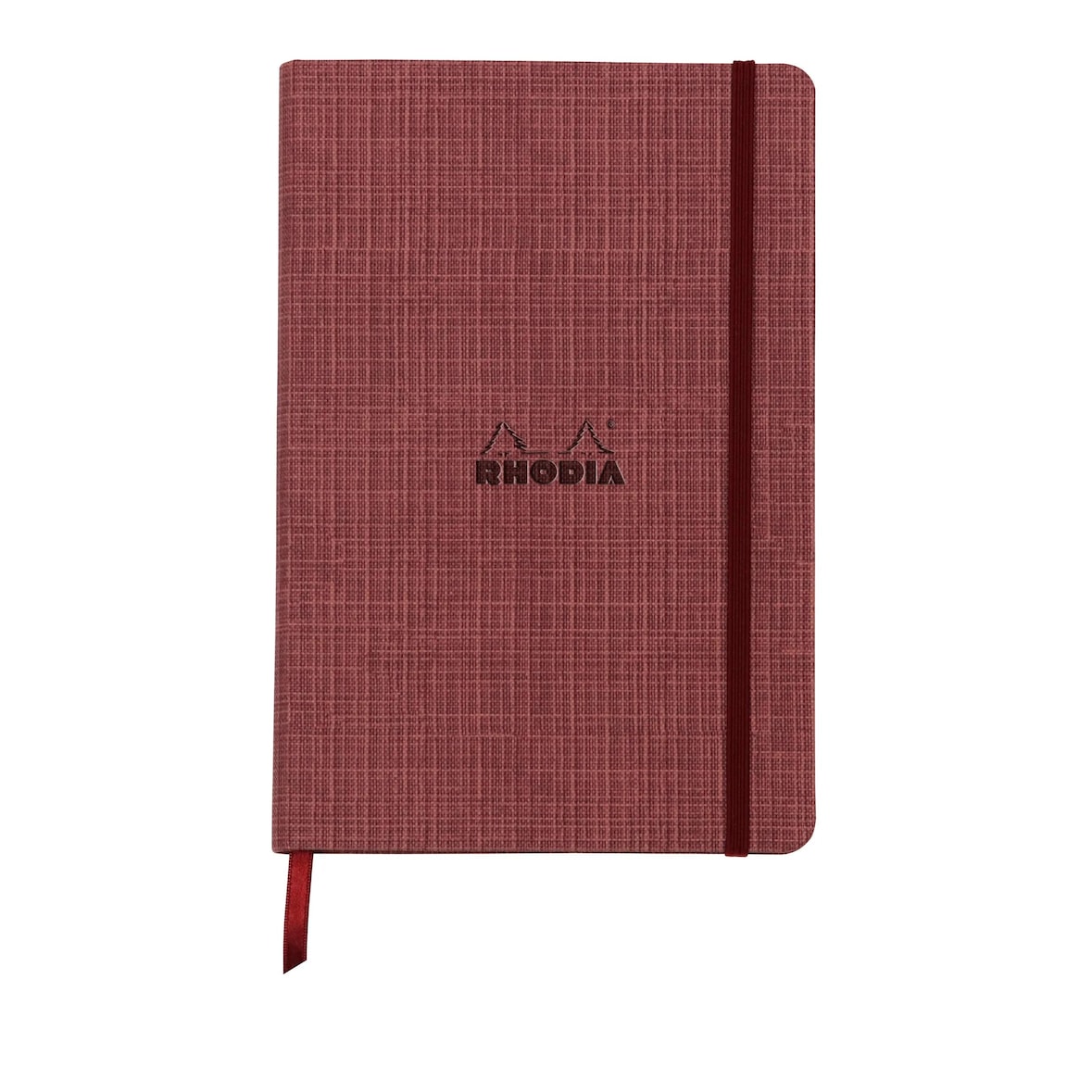Rhodia Kollektion Orange Botanik, Notizbuch A5 mit festem Einband, 96 Blatt liniert, elfenbein 90g, Kunstleder - Amaranth 120033C