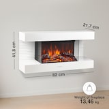thumbnail of KAMINIO Lareira Elétrica LIZ - Lareira elétrica de parede com aquecimento, efeito de chama 3D, Luz ambiente LED, controle remoto - Branco