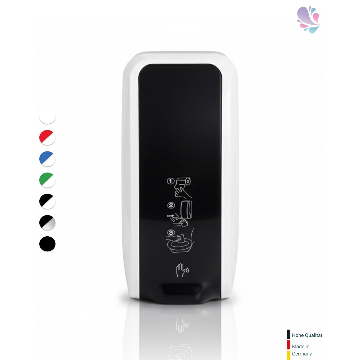 Spender für Toilettensitzreinigung MANUELL bis zu 1.000 Anwendungen je 1-Liter, blitzschneller Kartuschenwechsel, Blanc Cosmos