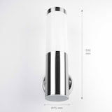 thumbnail of Licht-Erlebnisse Edelstahl Außenlampe BRIGHTON in Silber IP44 33cm Ø8cm rund Moderne Wandleuchte Hof Garten, CX220407(HL103106)