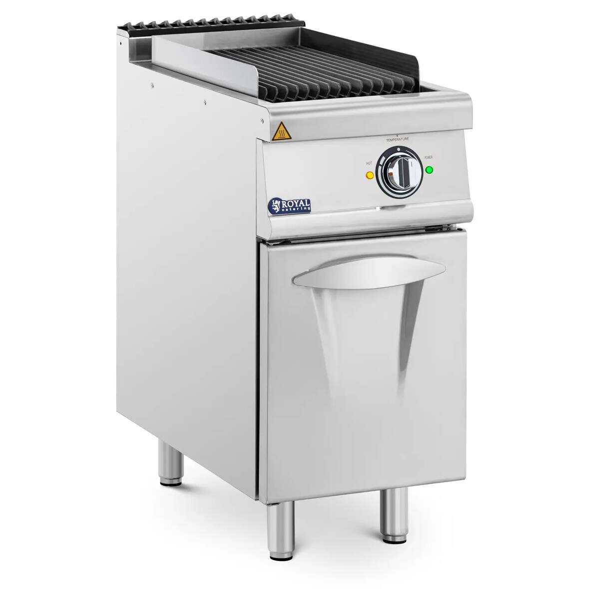 Helloshop26 - Professioneller Lavasteingrill 4,5 kW 50 bis 300 °C 400 V 40 x 73 cm Serie Pro 730 Edelstahl emailliertes Gusseisen 14_0009114