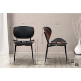 thumbnail of Lot de 2 chaises visiteurs Enid recouvertes de similicuir ou de tissu Noyer / Noir/Similicuir