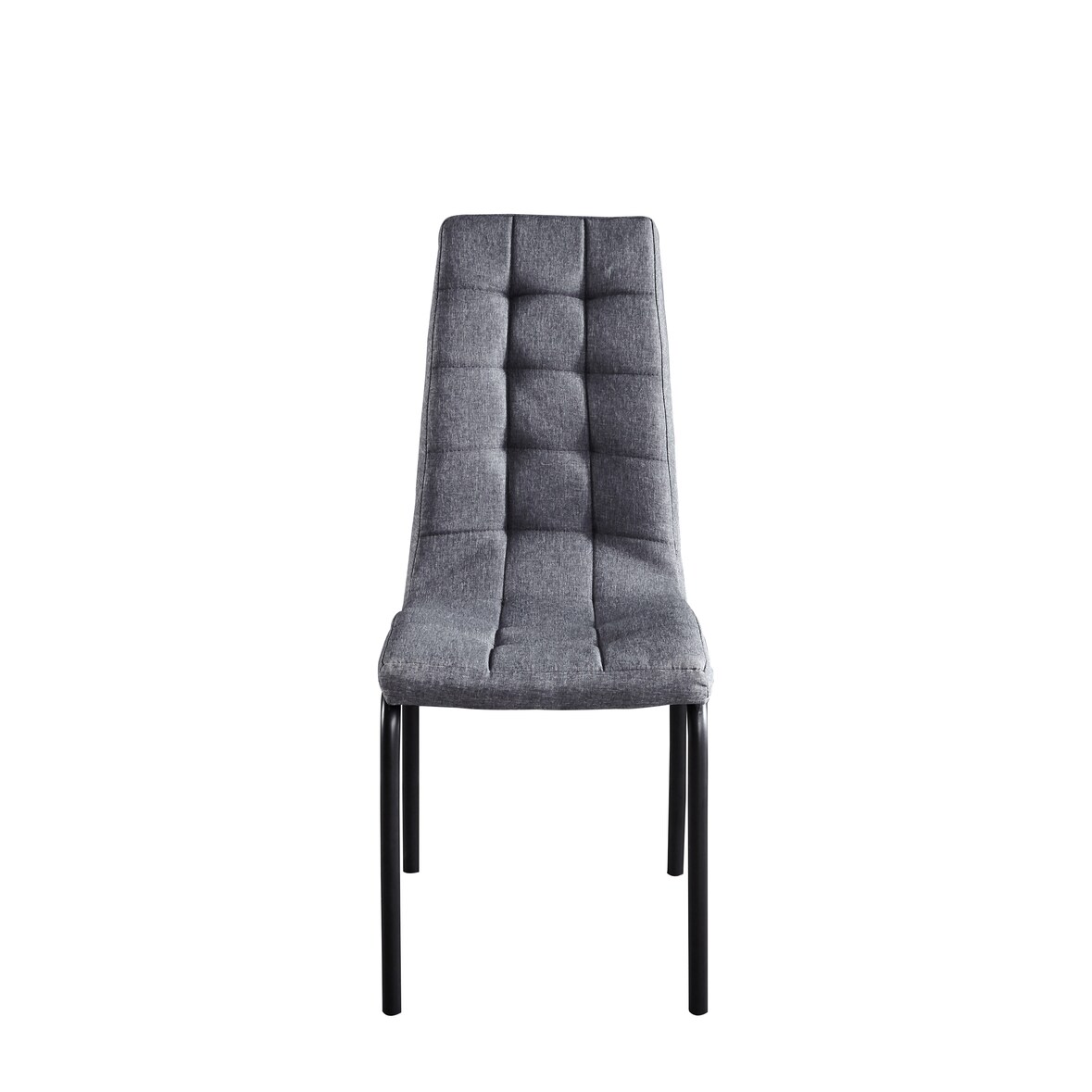 Möbilia Esszimmerstuhl 2er-Set | Bezug Stoff | Beine Stahl | B 58,5 x T 42 x H 103 cm | hellgrau-schwarz | 18020004 | Serie STUHL