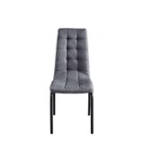 thumbnail of Möbilia Esszimmerstuhl 2er-Set | Bezug Stoff | Beine Stahl | B 58,5 x T 42 x H 103 cm | hellgrau-schwarz | 18020004 | Serie STUHL