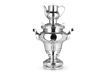 Bollitore per tè Samovar Royal+ 15l 3000W in acciaio inox con dispenser e vassoio di raccolta