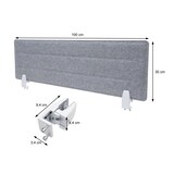 thumbnail of PROREGAL Tischtrennwand HxBxT 30x100x1cm Schallschutz Stoff/Textil mit Prägung Schwarz Büro-Sichtschutz Schreibtisch Pinnwand