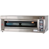 thumbnail of Romux® Horno de Pizza Industrial Simple a Gas Butano 8x32 cm con Suelo Cerámico Refractario y Termostato de Calidad | Temperatura 400°C - 10000W