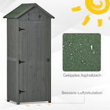 thumbnail of Gartenschrank Holz Grau 77x54,2x179 cm mit Fenster und abnehmbaren Regalen