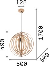 thumbnail of Disco sp1, Hängelampe aus Holz, Ideal Lux