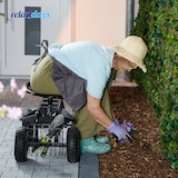 thumbnail of Relaxdays fahrbarer Gartensitz, höhenverstellbar, 150 kg, Stauraum, Rollsitz Gartenarbeit, Stahl, Luftreifen, schwarz
