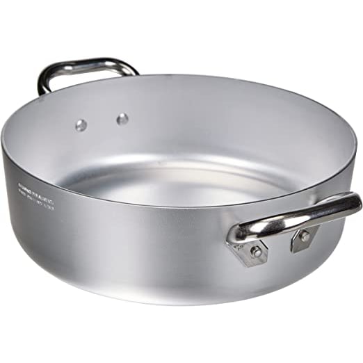Agnelli Casseruola Bassa Professional Cookware in Alluminio con 2 Manici in Acciaio Inox, Grigio, cm 36
