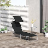 thumbnail of Outsunny tumbona de jardín plegable con toldo desmontable y regulable respaldo reclinable para terraza acampada al aire libre 187x58x36 cm