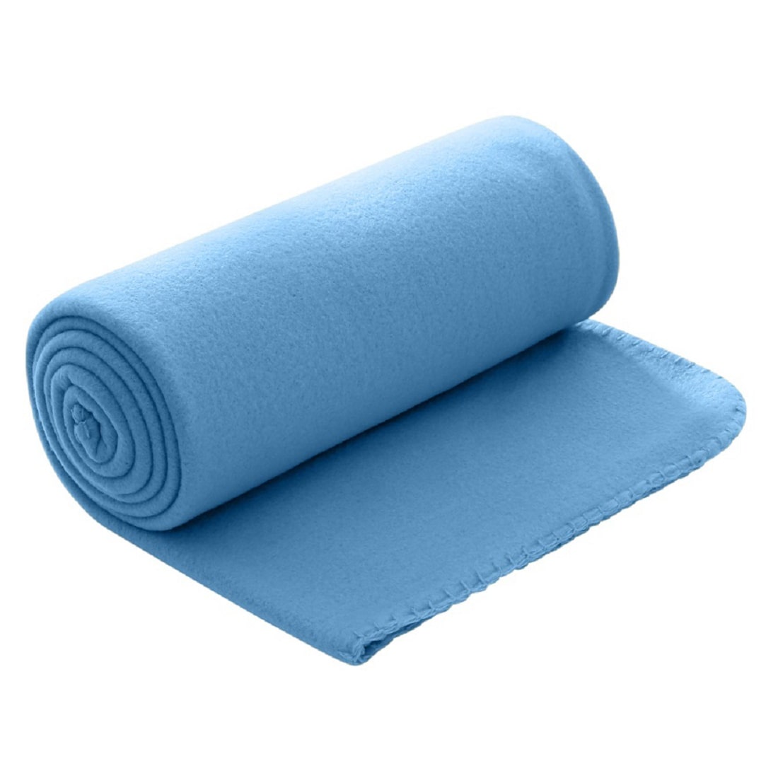 Polar Fleecedecke 130x160 OEKO-TEX ca. 400g Gewicht, mit Antipilling & Kettelrand - Farbe blau mittelblau