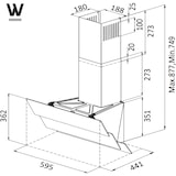 thumbnail of Wiggo WE-B643G(W) - Schuine Afzuigkap - 60cm - Wit Triple Glas