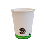 thumbnail of 2500x Pappbecher Bio, PAPUR, weiß-grün, 200ml