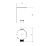 thumbnail of Balde Negro de 3 Litros con pedal y balde plástico interno