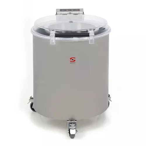 Sammic ES-100 centrifuge 6 kg voor groenten, 900 tpm, 120-360 kg/uur, roestvrijstalen behuizing, elektronisch paneel, betrouwbare driefasige motor