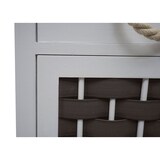 thumbnail of Kommode HWC-K83, Schrank Schubladenschrank, Holz 55x39,5x28,5cm ~ grau, Polyrattan dunkelgrau