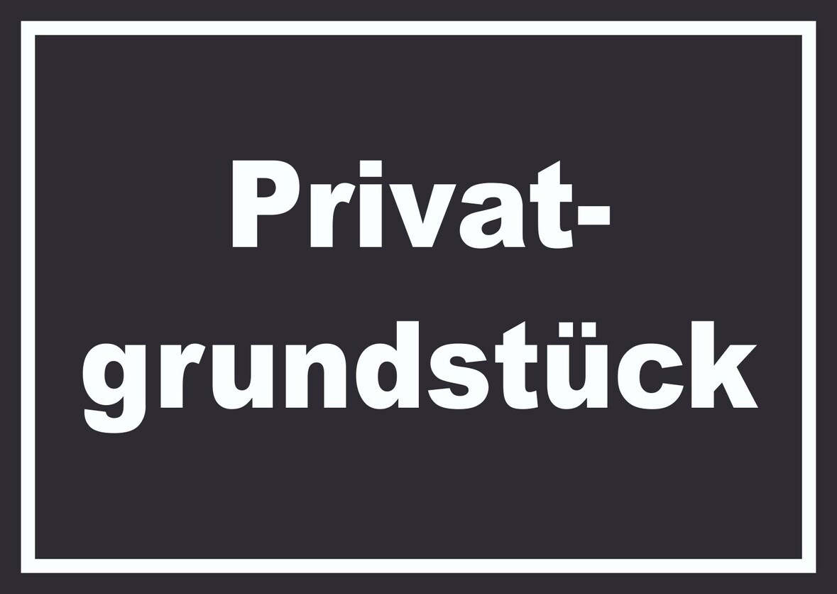 Privatgrundstück Schild weiß-schwarz A0 (841x1189mm)
