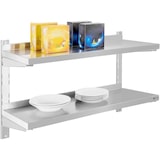 thumbnail of Romux® Estante Pared Doble Liso Ajustable de Acero Inoxidable 1200x300x660 mm | Estanteria de Pared para Cocina | Balda de Acero Estantería Pared