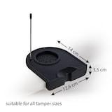 thumbnail of Tampermat met latte pen 12,6 x 14 cm H:3,5 cm Ø 6 cm Naald: lengte 13,5cm