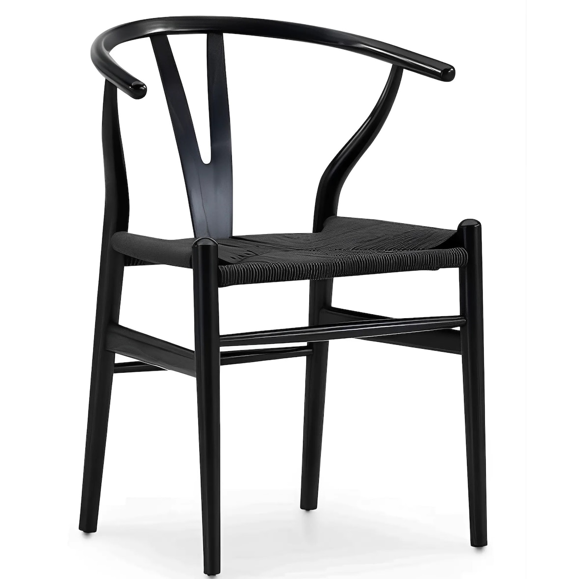 Sedie Wanda con struttura nera e seduta intrecciata in colore nero per il settore alberghiero. Arredo interno per bar, ristoranti e caffetterie.