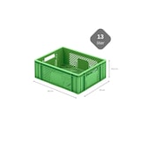thumbnail of PROREGAL 12x Eurobehälter Obst- und Gemüsekasten | HxBxT 14,2x30x40cm | 13 Liter | Grün | Obst-Gemüsekiste, Obstkorb, Transportbox