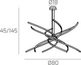 thumbnail of Moderner LED-Kronleuchter Top Light Tornado 69W 4450LM 1163/S80 Schwarz