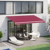 thumbnail of Toldo Manual Plegable de Aluminio con Manivela Terraza Balcón 395x245 cm Rojo