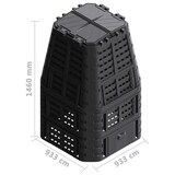 thumbnail of vidaXL Compostbak 1000 L 93,3x93,3x146 cm zwart