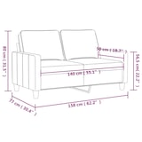 thumbnail of vidaXL 2-Sitzer-Sofa Creme 140 cm Samt