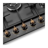 thumbnail of Solthermic Bl032 Placa Gas Negra Rustica Con Mandos Dorados / 5 Fuegos Con Encendido Automatico  /Parrilla Hierro Fundido / Gas Butano Y Gas Ciudad