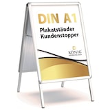 thumbnail of Plakatständer Keitum DIN A1 silber | beidseitig für 2 Plakate | Rückwand aus verzinktem Stahlblech | wetterfest | Kundenstopper | Dreifke®