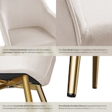 thumbnail of tectake Esszimmerstuhl Marilyn Samtoptik, goldene Stuhlbeine - 2er Set taupe/gold