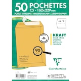 thumbnail of Clairefontaine 500x Versandtaschen haftklebend Kraft 162x229mm/C5 90g - Braun 5742C
