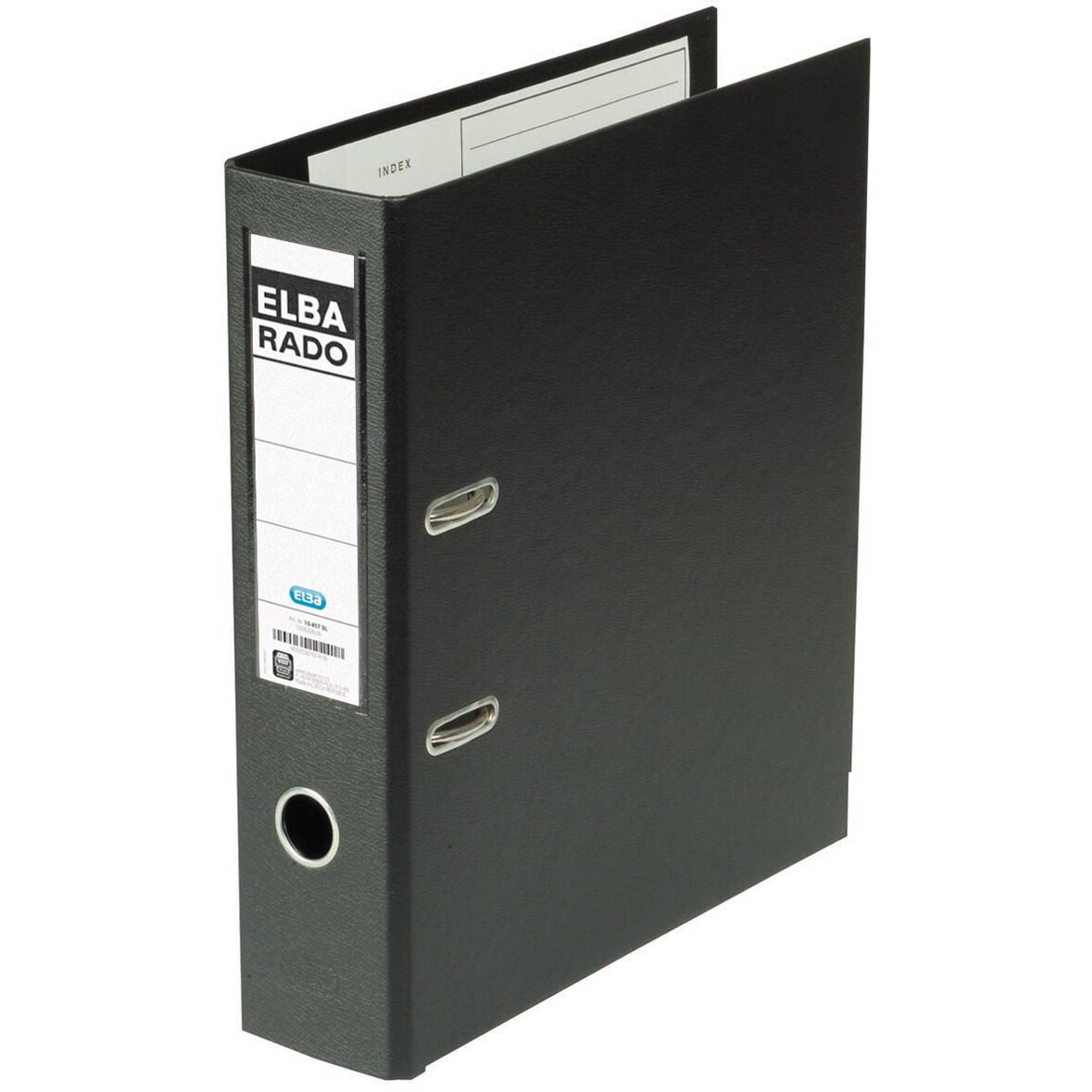 Ordner Rado-Plast A4 RB 80mm sw aus PVC, Sichttasche am Rücken