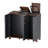 thumbnail of Abri Poubelles 3 Sacs Anthracite - Armoire Cache Poubelle de Tri Sélectif 102 x 37 x 90 cm Terrazza, Ristorante Art Plast