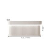thumbnail of Empfangstheke & Bartheke mit Rundung, Vertikalstreifen-Design, für Salon, Hotel & Laden, Weiß 160×60×100cm【Baise160】