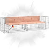 thumbnail of DELUKE® Gartenbank Gabionen INO aus Stahl 244x71x65,5cm Massivholz Douglasie Gabionenbank Gartenbank mit Sitzfläche aus Gabionen Steinkorb