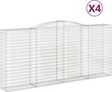 thumbnail of vidaXL Gabionen mit Hochbogen 4 Stk. 400x50x180/200cm Verzinktes Eisen