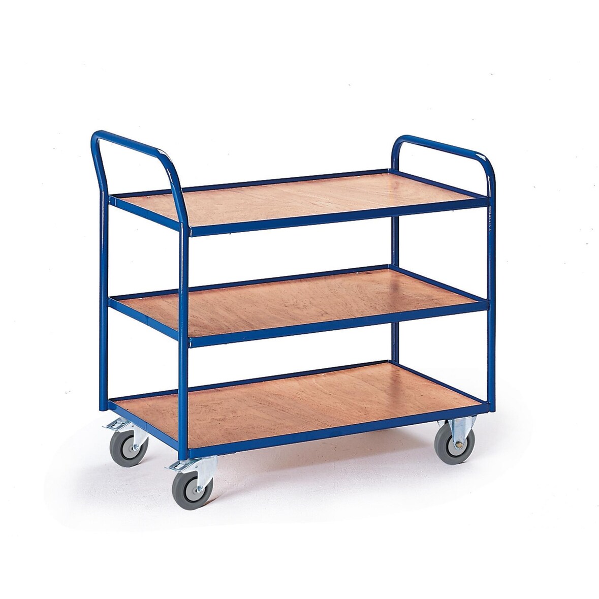 Rollcart 3 Etagen Tischwagen 08-7435, Ladefläche 790x490mm, Tragkraft 300 kg, blau