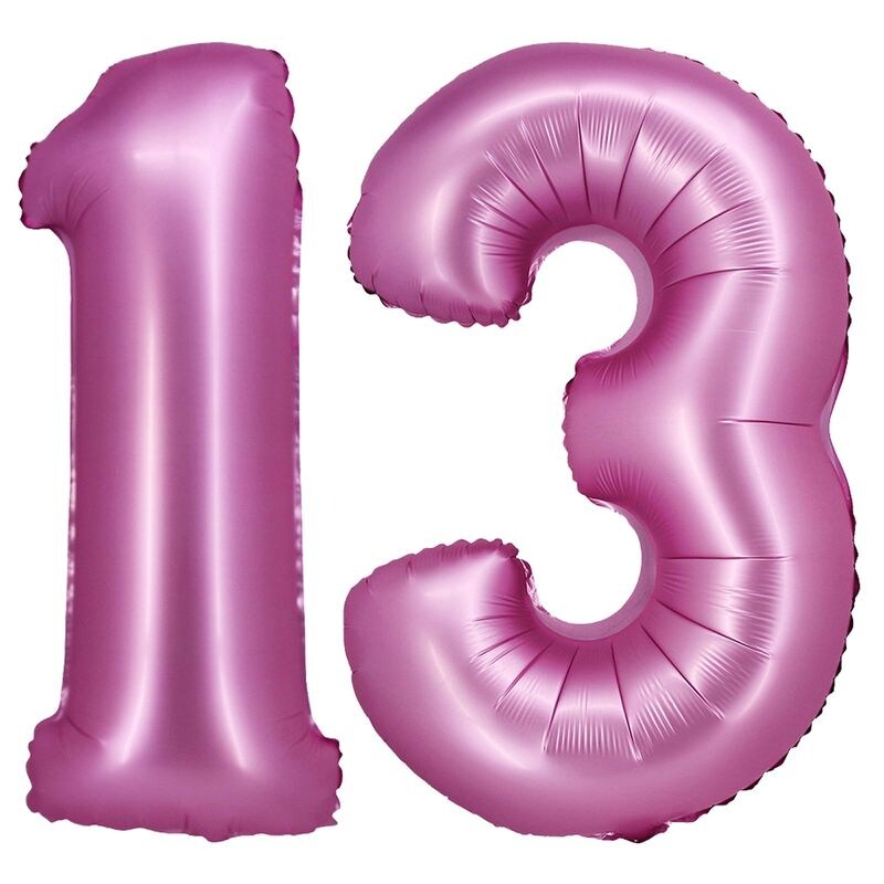 XL Folienballon pink matt Zahl 13