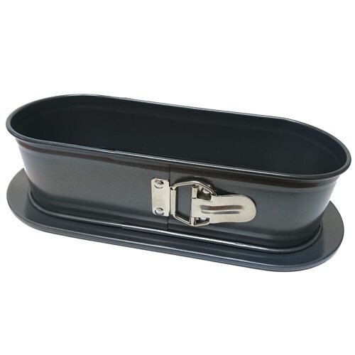 Baumalu Moule ovale à charnières 31x12x8 cm acier revêtu noir Sucre et Gourmandises 451318
