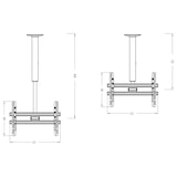 thumbnail of CM 4 Mini Double TV-Deckenhalterung Silberfarbig.